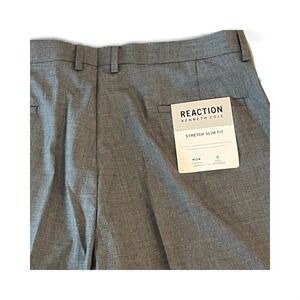 NWT Kenneth Cole REACTION Performance Dress Pants Mens 38x34 Grey Flex Waistband